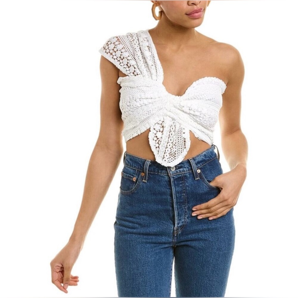 Just BEE Queen Bali Sol Lace Cropped Top One
Shoulder  Size Small